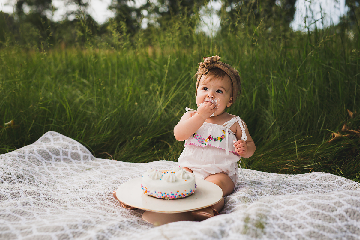 Outdoor Cake Smash | One Year Session | Indianapolis Family Photographers | casey and her camera